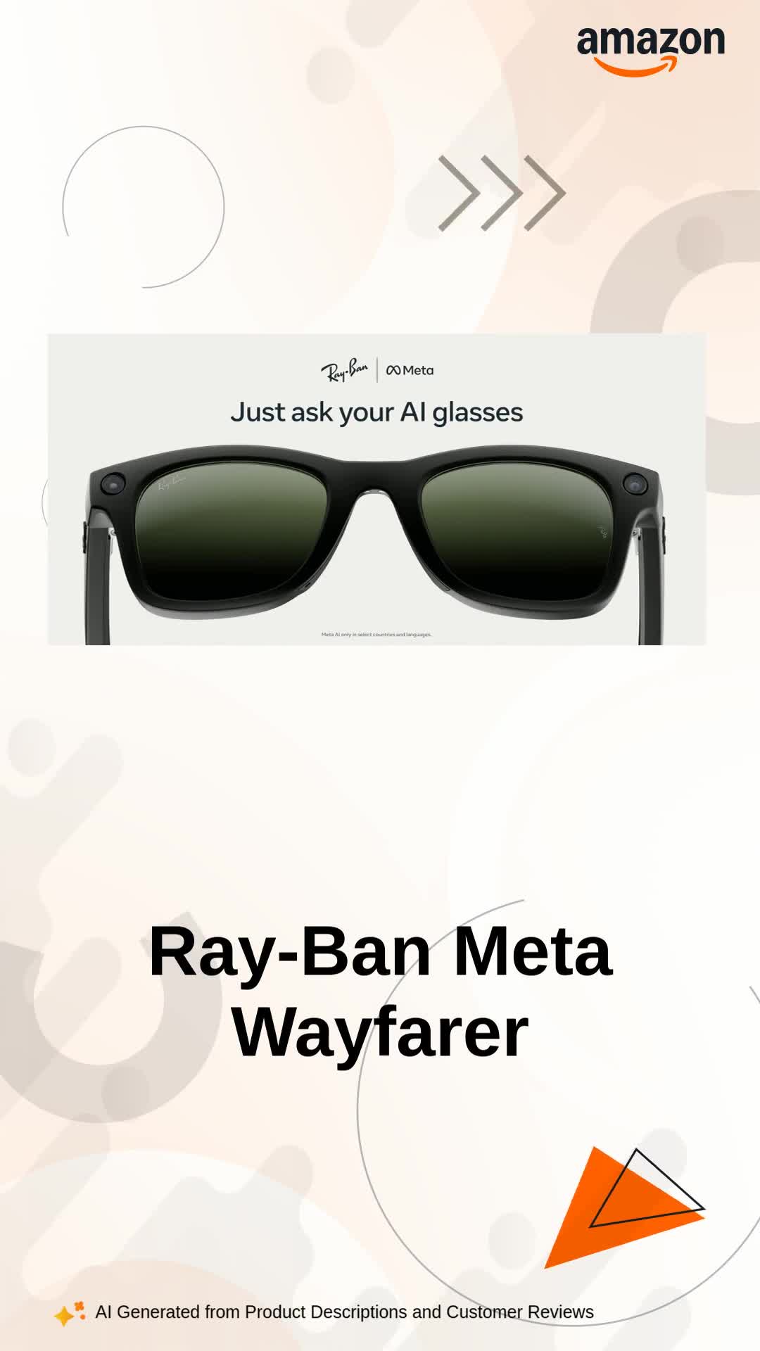 Ray-Ban Meta Wayfarer Large Smart Glasses | 12MP Camera & AI Assistant